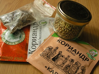 Кориандр в упаковке